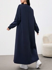 Mulvari 女式花卉印花圆领长袖休闲卫衣裙秋冬