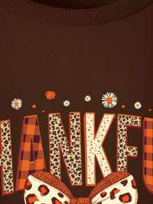 INAWLY 字母图案落肩卫衣 - 咖啡棕 - 查看 5