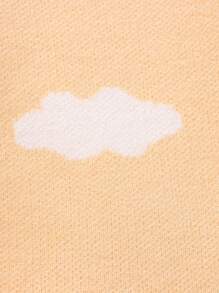 SHEIN 女宝宝可爱休闲长袖圆领针织连衣裙 - 橘色 - 查看 3