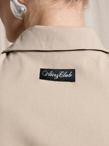 AiiRZ Sophisticated Button Front Sleeveless Waistcoat Executive Vest Professional Office Modern Lapel Collar Spring Fall Winter Classic Basic Essential Staple - Khaki - View 5