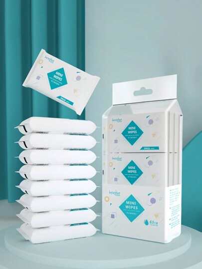 SHEIN 63 paquetes de toallitas de limpieza extraíbles (tamaño compacto de 9.5x5.5cm) | Toallitas húmedas portátiles para manos, cara y superficies para viajes, al aire libre, cocina, baño, artículos esenciales para picnics. Amigables con la piel, sin alcohol y humectantes. Imprescindible para familias, estudiantes, oficinas, fiestas de vacaciones (para múltiples escenarios)