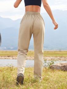 In My Nature Women's Front Button Pocket Casual Camping Hiking Pants, Minimalist Design