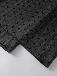 SHEIN Clasi Plus Size Women Bow Print High Waist Drape Feeling Straight Wide Leg Pants - Grey - View 5