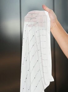 Slaydiva Elegant Party High Chest Gems Decor Semi-Sheer Midi Dress - Z, Winter