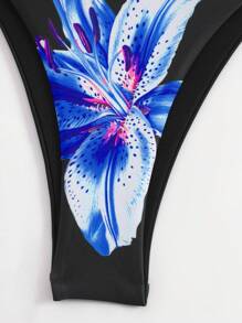 Swim Oasis 2025 休闲度假细肩带三角上衣、侧系带三角下装和长款网眼罩衫三件套女式夏季泳衣套装 - 黑色 - 查看 4