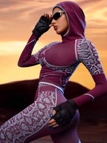 Innovista Seamless 3D Sculpting And Snake Texture Sports Outdoor Sweatshirts, Middle Support Racerback Sweatshirt , Hiking, Camping, Run, Workout, Gym Daily, Fall Sweatshirts, Going Out Tops, Workout Tops, Long Sleeves Sweatshirts, Fall Woman Outfits, Outdoor, Skiing Sweatshirts, Fall Winter Women Outfit, Core Motion, Valentines - Burgundy - View 9