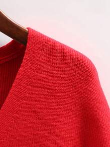 SHEIN LUNE 女士超大款 V 领无袖毛衣