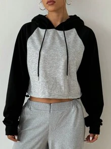 Easithlete Áo nỉ trùm đầu dài tay ngắn không tay gợi cảm dây rút áo chui đầu tập luyện thường ngày - Nhiều màu - Xem 3