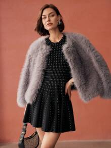 MOTF PREMIUM FLARED SLEEVELESS SWEATER DRESS