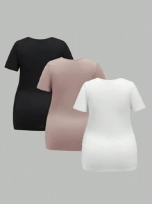 Modmama Maternity Short Sleeve Solid Color Pleated T-Shirt, Simple And Casual Everyday Wear