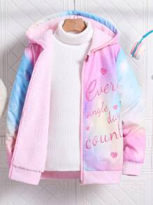 Tween Smiling Face & Floral Print Zip-Up Hooded Jacket - Multicolor - View 7