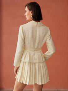 MOTF PREMIUM VESTIDO PLISADO DE TWEED