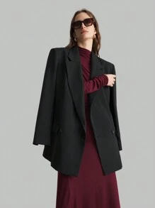 Ontre 女士 2025 新款黑色商务/休闲春季西装外套，优雅时尚，适合日常穿着