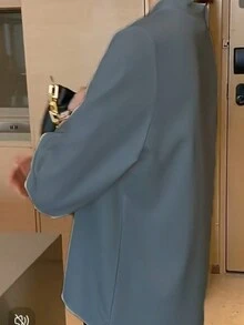 Women's Autumn Solid Color Tie Design Long Sleeve Elegant Commuter Shirt