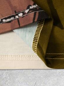 Manfinity EMRG Maglietta casual da uomo oversize con collo rotondo, maniche corte e stampa grafica
