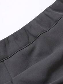 SHEIN PETITE Petite Women's Casual Minimalist Versatile All-Match A-Line High-Rise Grey Mini Skirt