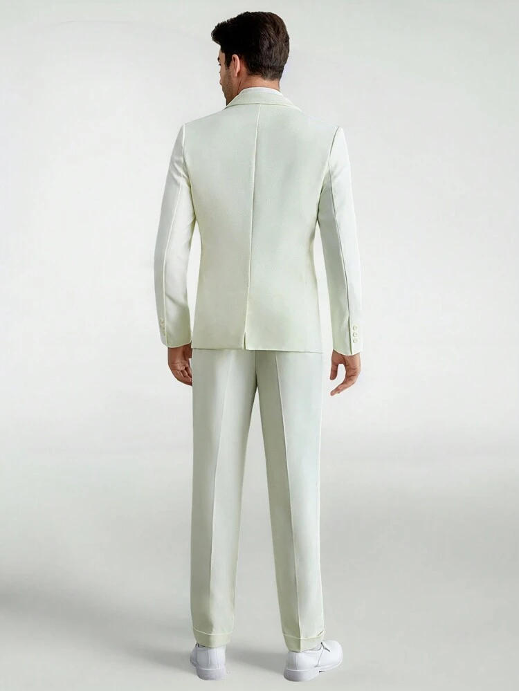 Men's Solid Color Suit With Long Pants