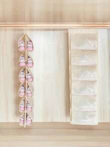 1 件鞋子收纳挂袋，12 隔层可存放 6 双鞋子，家用衣柜无纺布多层收纳鞋袋，适用于衣柜，可用作旅行鞋架悬挂