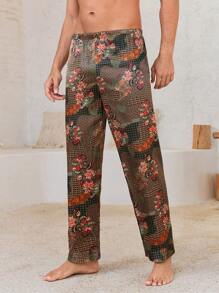 Manfinity ChillVibe Men's Minimalist Graphic Detail Casual Loungewear Bottoms, Daily Casual Wear - Multicolor - View 1