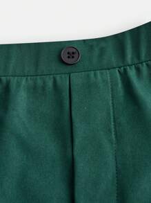 SHEIN Leap Crew 2pcs Tween Boy Casual Two-Tone Collar Suit Jacket And Pants Set - Dark Green - View 6