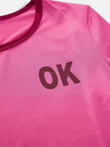 SHEIN 2 piezas Conjunto informal para adolescentes de camiseta de manga larga de cuello redondo + pantalones vaqueros con pierna acampanada - Azul - Ver 10