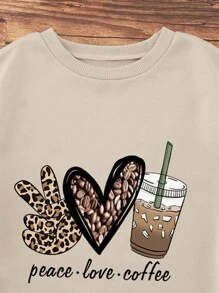 INAWLY Sudadera con gráfico de corazón y letra, forro térmico, manga larga
