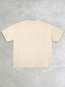 Manfinity EMRG Maglietta casual da uomo oversize con collo rotondo, maniche corte e stampa grafica