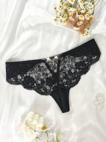 Pantys de mujer de encaje sexy con decoración de corazón