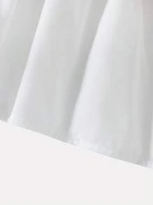 2pcs Young Girls Set: Faux Pearl Decor Long Sleeve Shirt And Flared Flare Pants, Spring/Autumn