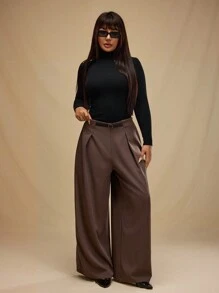 Forever 21 大码休闲纯色阔腿裤