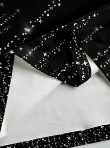 Glamance ORANGE STUDIO Women Black Midi Dresses Long Sleeve Round Neck Elegant All Over Print,Plain Summer Outfits For Women Summer Dress For Women Sundress For Women Vacation Dress Going Out