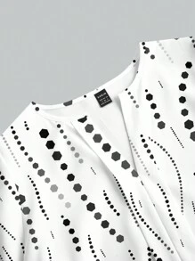 Glamance ORANGE STUDIO Blusas de mujer en blanco y negro de manga larga con cuello entallado, casuales, blusas de verano sencillas para outfits de verano, salidas y eventos.