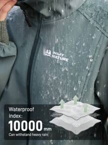 In My Nature Women's Letter Print Loose Fit Long Sleeve Hooded Outdoor Windbreaker Jacket - Green - View 4