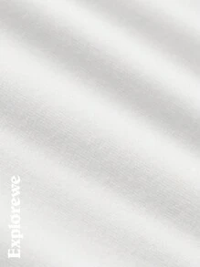 SHEIN Camiseta de manga larga con estampado gráfico de forro polar informal para niño preadolescente, para actividades al aire libre