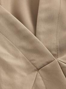 SHEIN MOD Plus Size Women Solid Long Sleeve Elegant Herringbone Waist Pencil Dress