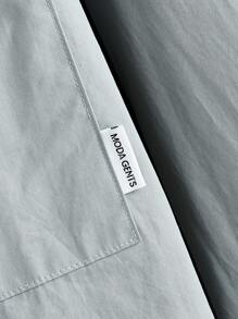 Manfinity VCAY 1 pieza Camisa casual de manga larga con hombros caídos y tejido holgado para hombre, adecuado para uso diario