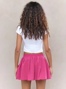 MISSGUIDED Váy ngắn trượt ván bằng nylon mềm mại - Màu Hồng Tươi - Xem 2