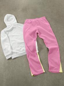 Manfinity Streetrush Completo uomo con felpa con cappuccio e grafica a cartone animato, stile hip hop