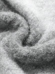 DAZY 男士渐变色圆领长袖休闲宽松针织毛衣，秋冬 - 淺灰色 - 查看 3