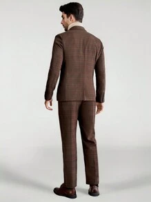 Manfinity VCAY Men's Double Breasted Plaid Suit Jacket And Trousers Set - Multicolor - View 3