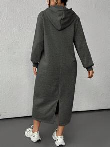 SHEIN EZwear 1pc Plus Size Plain Pullover Hoodie, Casual & Minimalist Style For Everyday Wear