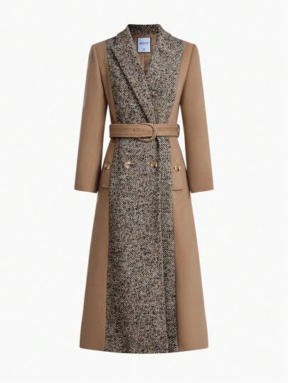 ZEYLAH WOOL PEAK COLLAR FUZZY CUFF LONGLINE OVERCOAT｜Motf