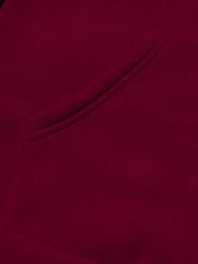 Manfinity Men's Letter Angel Print Drawstring Hooded Sweatshirt, Casual For Autumn/Winter - Red - View 5