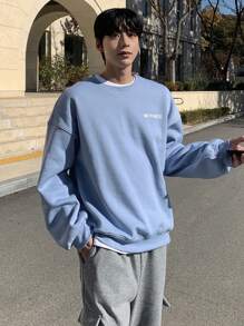 DAZY Men's Plain Pullover Sweatshirt, Casual & Stylish For Everyday Wear,Fall Clothes