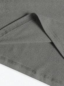 SHEIN LUNE Thời trang Anh Quốc Thoải mái giản dị Vừa vặn tại nhà Thời trang Thu Đông Xuân Thường ngày Đi chơi Áo thun họa tiết dài tay cho nữ mùa xuân - Xám - Xem 6