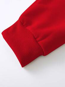 GENIUS ODE 男士圆领卫衣，简约时尚休闲日常穿搭，适合秋季，长袖上衣 - 紅色 - 查看 3