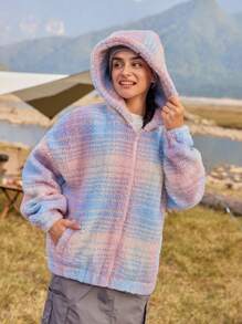 In My Nature 女士休闲前拉链长袖连帽户外羊毛夹克