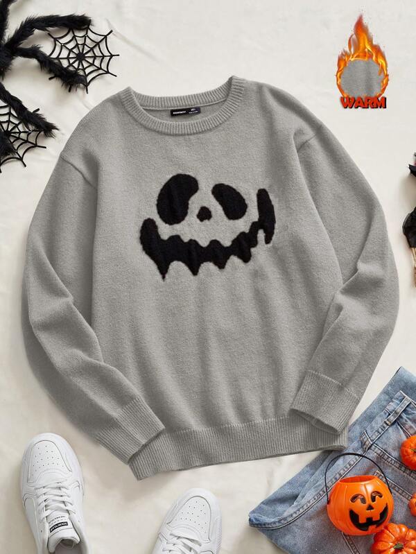 Manfinity Unisex Jersey de punto holgado de manga larga con hombros caídos, estilo casual para hombre, adecuado para uso diario en otoño e invierno