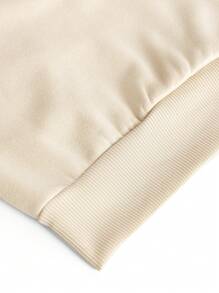 SHEIN EZwear 圣诞圣诞老人图案印花圆领女式运动衫，秋冬季休闲款 - 米色 - 查看 7