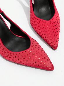 CUCCOO TILAWA 女士水钻装饰尖头时尚高跟鞋，适合圣诞节和新年假期氛围秋冬季